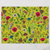 緑に野生の花と蛾 (裏面)