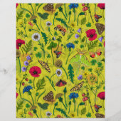 緑に野生の花と蛾 (裏面)