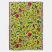 緑に野生の花と蛾 スローブランケット (正面縦)