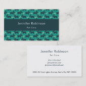 緑に骨が付いたかわいい犬のパターン 名刺 (正面/裏面)