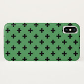 緑に黒いポルカが交差 Case-Mate iPhoneケース (裏面(横))