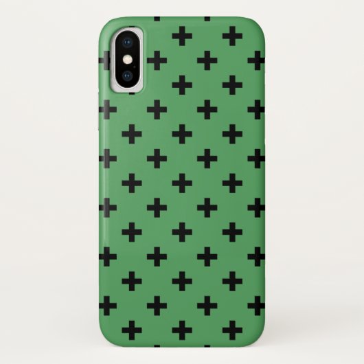 緑に黒いポルカが交差 Case-Mate iPhoneケース (裏面)