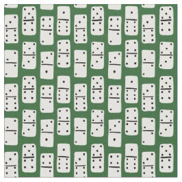 緑に黒い点を持つ白いドミノパターン（の模様が）ある ファブリック