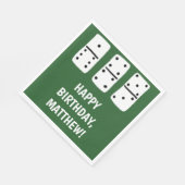 緑に黒い点を持つ白いドミノ スタンダードランチョンナプキン (角)