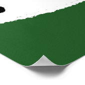 緑に黒い点を持つ白いドミノ ポスター (角)