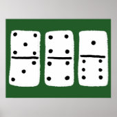 緑に黒い点を持つ白いドミノ ポスター (正面)