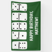 緑に黒い点を持つ白いドミノ 横断幕 (縦)