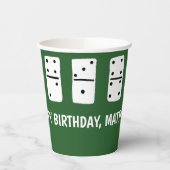 緑に黒い点を持つ白いドミノ 紙コップ (左)