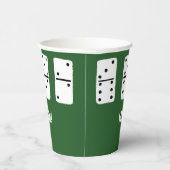 緑に黒い点を持つ白いドミノ 紙コップ (右)