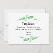 緑のあなたに、私のサポーターになってくれる? 招待状 (裏面)