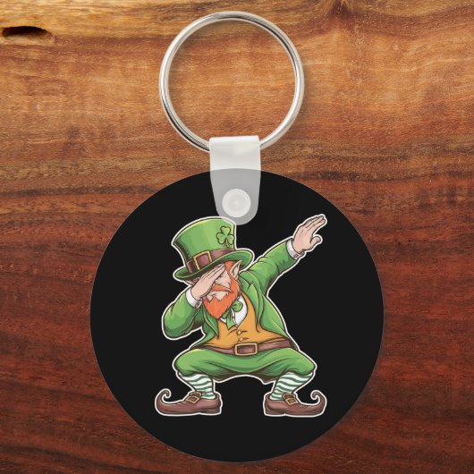 緑のいたずら小人 ダブダブ ダンス St Patricks Day キーホルダー (正面)