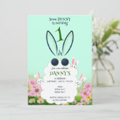 緑のうさぎの花園 春 夏の誕生日 招待状 (スタンド正面)