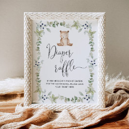 緑のおむつラッフルの看板を心から待つ ポスター