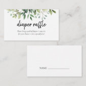 緑のおむつラッフルベビーシャワーエンクロージャ エンクロージャーカード (正面/裏面)