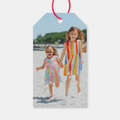 緑のおもしろいが小さなメリークリスマスの写真を望む ギフトタグ (裏面)