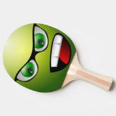 緑のおもしろいな顔の卓球のかい 卓球ラケット (横)