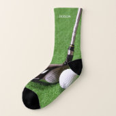 緑のおもしろいのゴルフクラブそして球 ソックス (左外側)