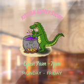 緑のおもしろいアリゲーター料理 ウィンドウサイン (シート2)