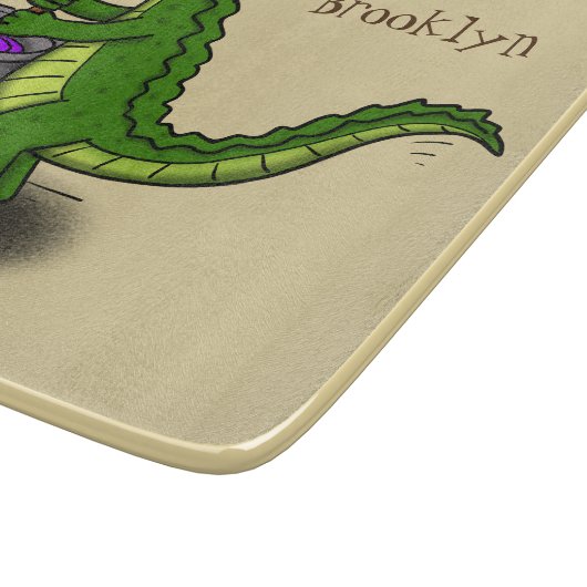 緑のおもしろいアリゲーター料理 カッティングボード (角)