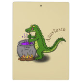 緑のおもしろいアリゲーター料理 クリップボード (裏面)