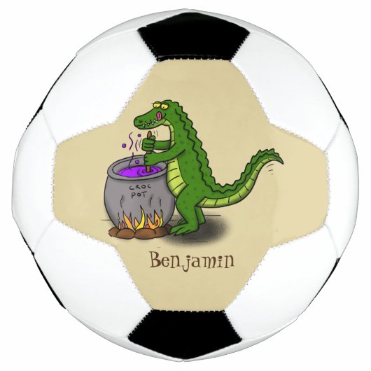 緑のおもしろいアリゲーター料理 サッカーボール (正面)
