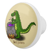 緑のおもしろいアリゲーター料理 セラミックノブ (右)