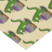 緑のおもしろいアリゲーター料理 テーブルクロス (アングル)