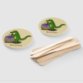 緑のおもしろいアリゲーター料理 ハンドファン (組立なし)