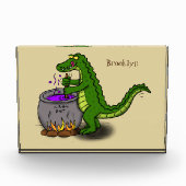 緑のおもしろいアリゲーター料理 フォトブロック (正面)