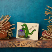 緑のおもしろいアリゲーター料理 フォトプラーク (側面)