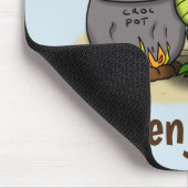 緑のおもしろいアリゲーター料理 マウスパッド (コーナー)