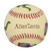 緑のおもしろいアリゲーター料理 野球ボール (裏面)