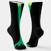 緑のおもしろいカエルの脚足ソックス膝の動物 ソックス (傾斜あり)