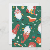 緑のおもしろいクリスマスベビーシャワー 招待状 (裏面)