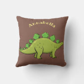 緑のおもしろいステゴサウルス恐竜の漫画 クッション (裏面)