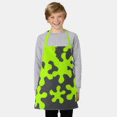 緑のおもしろいスライムチャクグレーおもしろいかわいい子 エプロン (着用した状態)