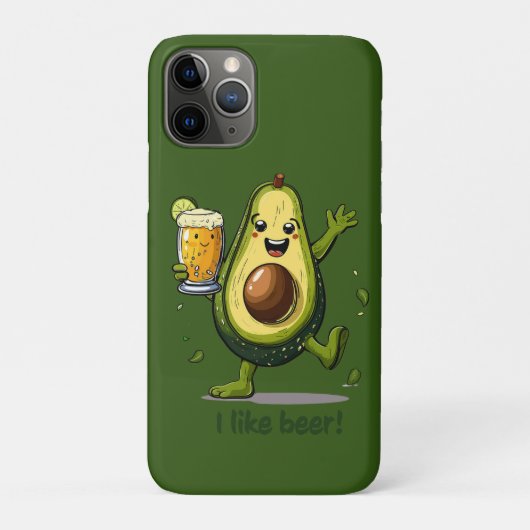 緑のおもしろいプリントアボカドキャラクター Case-Mate iPhoneケース (裏)