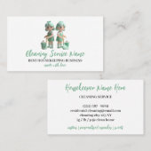 緑のおもしろい漫画の女性のクリーニング 名刺 (正面/裏面)