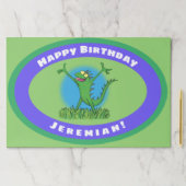 緑のおもしろい生き生きとしたイグアナの誕生日 ペーパーパッド (インサイチュ)