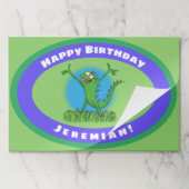 緑のおもしろい生き生きとしたイグアナの誕生日 ペーパーパッド (折り畳み)