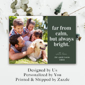 緑のおもしろい穏やかな明るい写真クリスマス シーズンカード