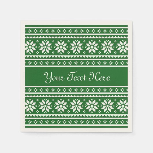 緑のおもしろい醜いクリスマスセーターパーティーナプキン スタンダードカクテルナプキン (正面)