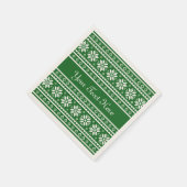 緑のおもしろい醜いクリスマスセーターパーティーナプキン スタンダードカクテルナプキン (角)