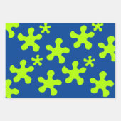 緑のおもしろい青緑の赤い誕生日 ラッピングペーパーシート (正面3)