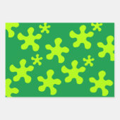 緑のおもしろい青緑の赤い誕生日 ラッピングペーパーシート (正面2)