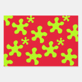 緑のおもしろい青緑の赤い誕生日 ラッピングペーパーシート (正面)