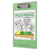 緑のおもしろい食料雑貨屋スーパーマーケットマネジャーCartoon クリップボード (左)