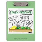 緑のおもしろい食料雑貨屋スーパーマーケットマネジャーCartoon クリップボード (正面)