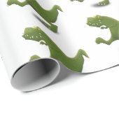 緑のおもしろいtレックス漫画のイラスト ラッピングペーパー (ロールコーナー)