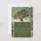 緑のお洒落中世の森の写真と結婚の サンキューカード (裏面)